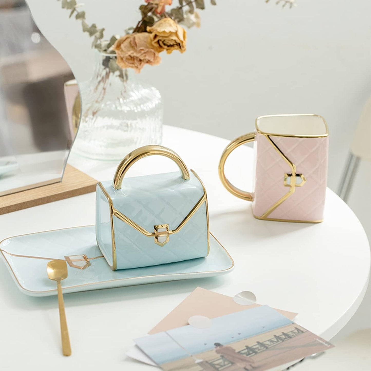 Classy Bag-Inspired Cup Set