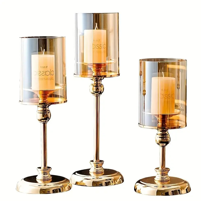 LuxeGlow Gold Candle Holders