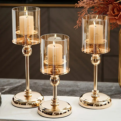 LuxeGlow Gold Candle Holders