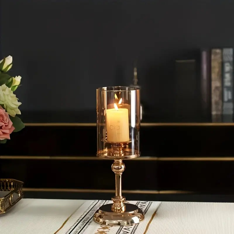 LuxeGlow Gold Candle Holders