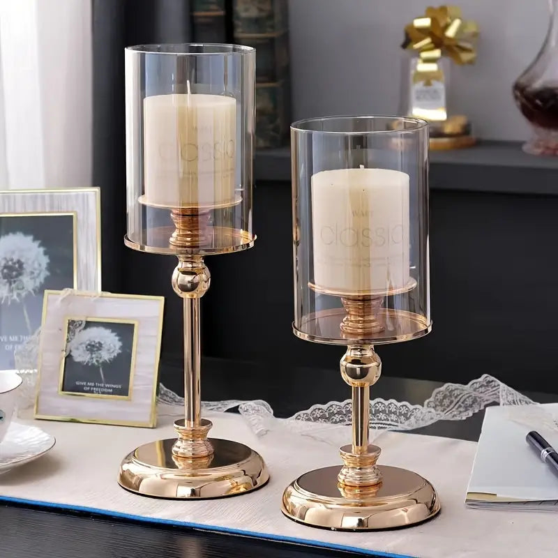 LuxeGlow Gold Candle Holders