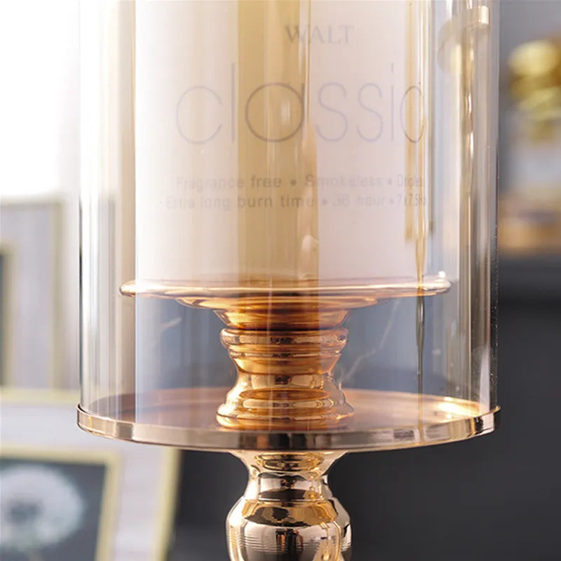 LuxeGlow Gold Candle Holders