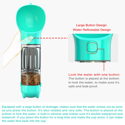 Portable Pet Feeder, Drinker, & Poop Scooper