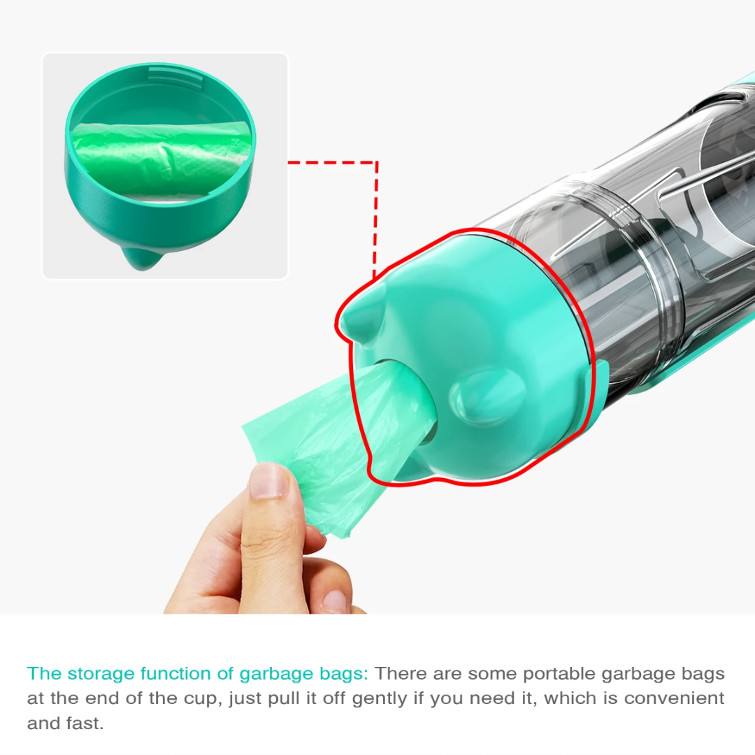 Portable Pet Feeder, Drinker, & Poop Scooper