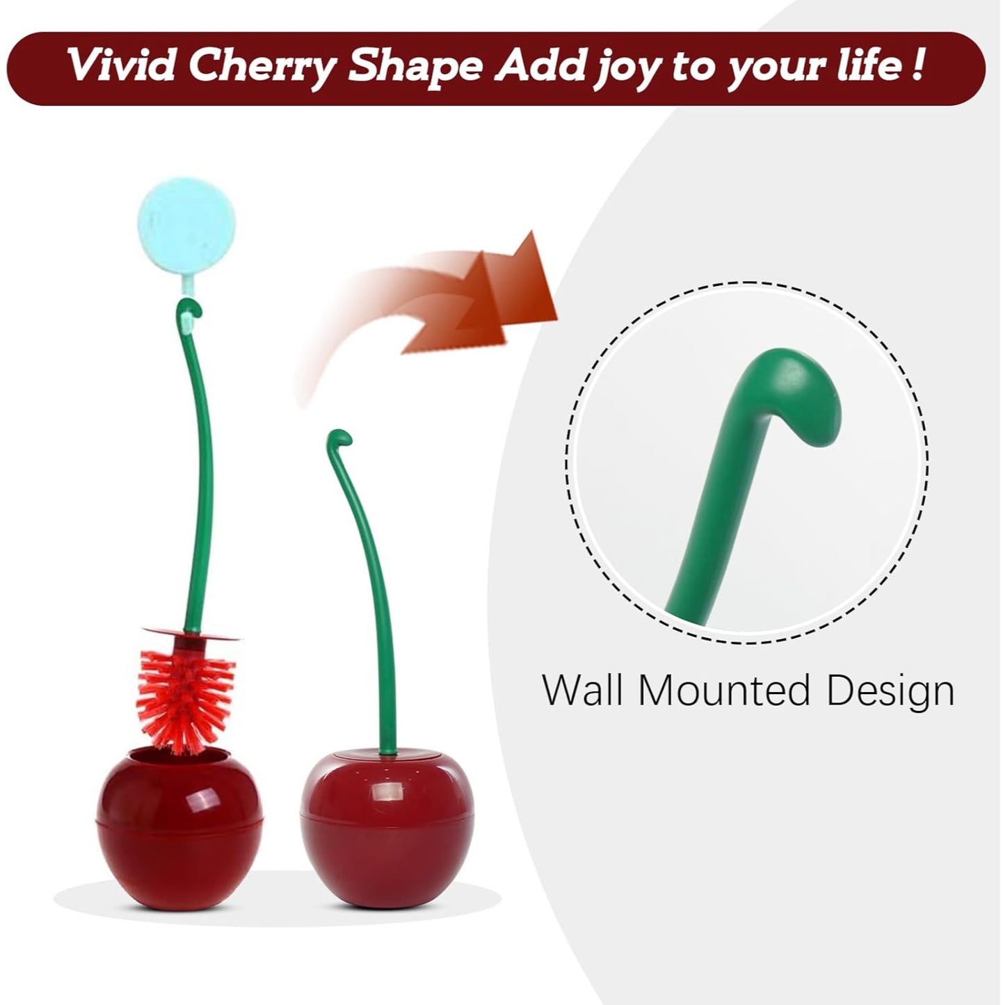 CherryClean Toilet Brush – Cute, Deep-Cleaning Bathroom Tool