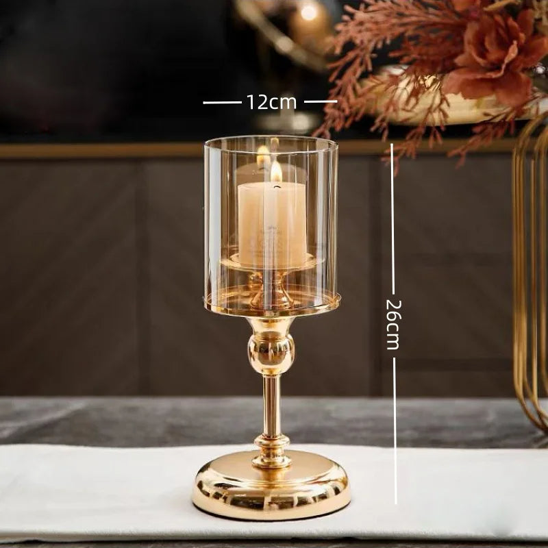 LuxeGlow Gold Candle Holders