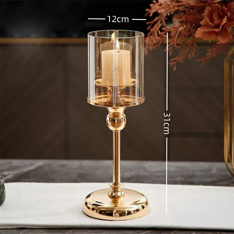 LuxeGlow Gold Candle Holders