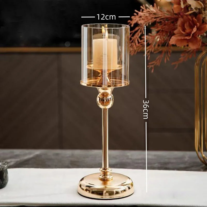LuxeGlow Gold Candle Holders