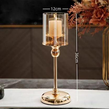 LuxeGlow Gold Candle Holders